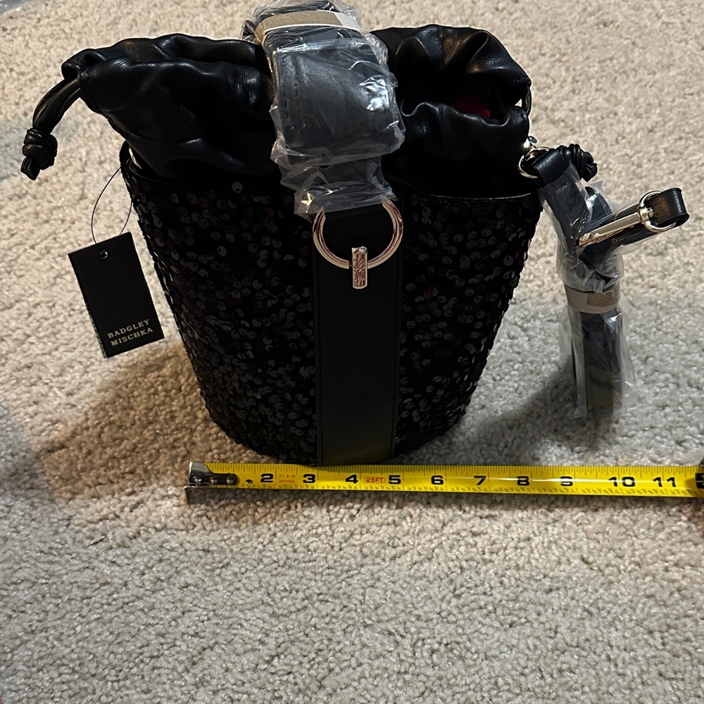 Badgley Mischka Black Sequin Mini Bag